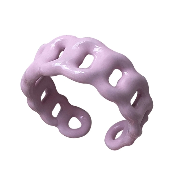 Pierścień regulowany szeroki z emalią w kolorowych pierścieniach dla kobiet - Hurtownia biżuterii Dropshipping - Wianko - 9