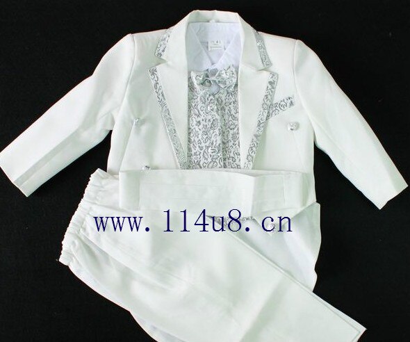 Chłopięcy formalny garnitur Limited - płaskie smokingowe blezery dla chłopców, 4 sztuki - Wianko - 1