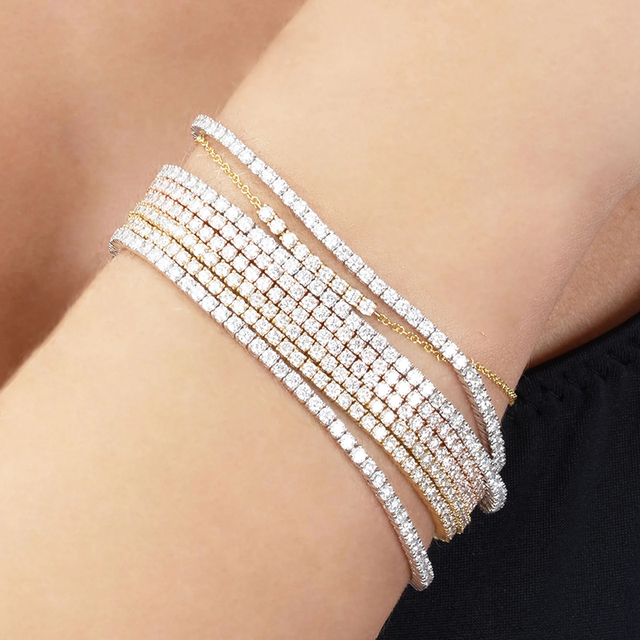 Bransoletka AIDE 2021 Trend 925 srebro, złoty łańcuszek, cyrkon, luksusowa biżuteria dla kobiet - Wianko - 45
