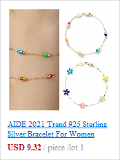 Bransoletka AIDE 2021 Trend 925 srebro, złoty łańcuszek, cyrkon, luksusowa biżuteria dla kobiet - Wianko - 6