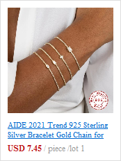 Bransoletka AIDE 2021 Trend 925 srebro, złoty łańcuszek, cyrkon, luksusowa biżuteria dla kobiet - Wianko - 8