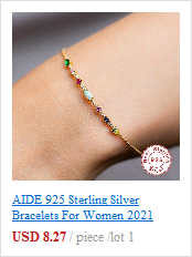 Bransoletka AIDE 2021 Trend 925 srebro, złoty łańcuszek, cyrkon, luksusowa biżuteria dla kobiet - Wianko - 1
