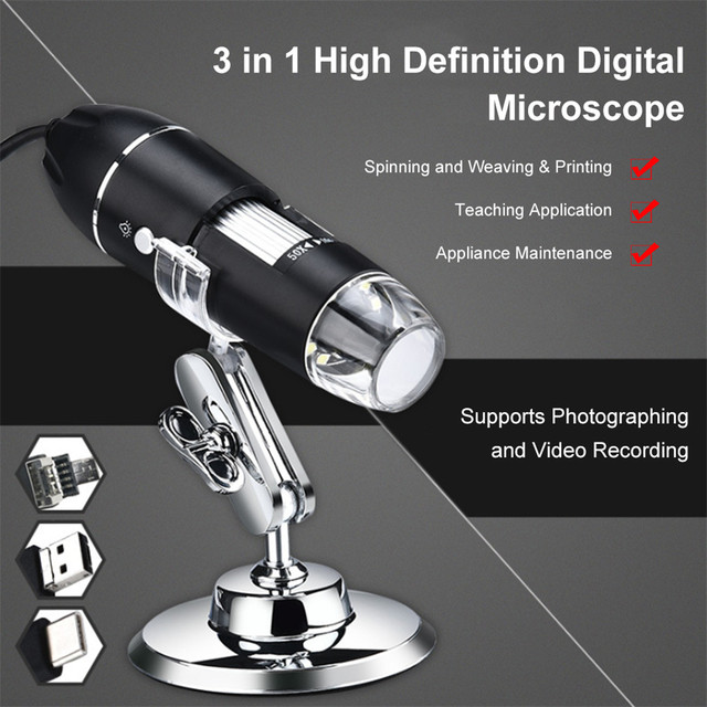 Mikroskop elektroniczny USB 1600X 1080P z kamerą cyfrową stereo, endoskopem USB i 8 diodami LED na metalowym stojaku - Wianko - 10