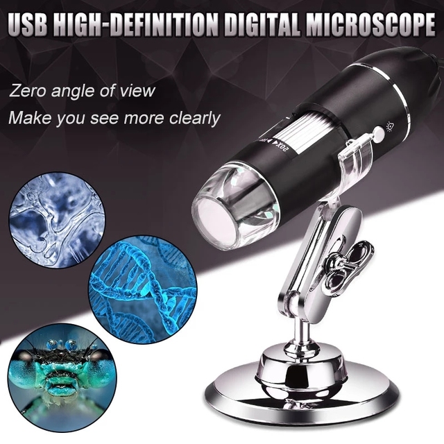 Mikroskop elektroniczny USB 1600X 1080P z kamerą cyfrową stereo, endoskopem USB i 8 diodami LED na metalowym stojaku - Wianko - 2