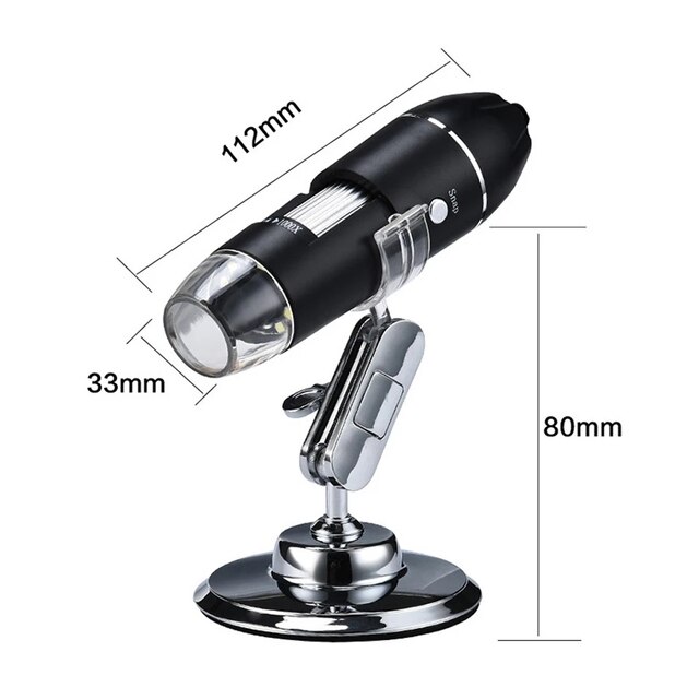 Mikroskop elektroniczny USB 1600X 1080P z kamerą cyfrową stereo, endoskopem USB i 8 diodami LED na metalowym stojaku - Wianko - 5