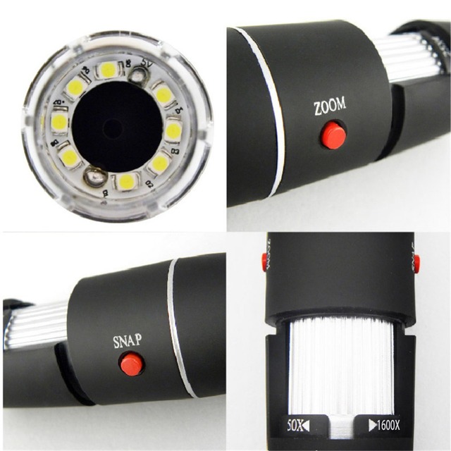 Mikroskop elektroniczny USB 1600X 1080P z kamerą cyfrową stereo, endoskopem USB i 8 diodami LED na metalowym stojaku - Wianko - 8