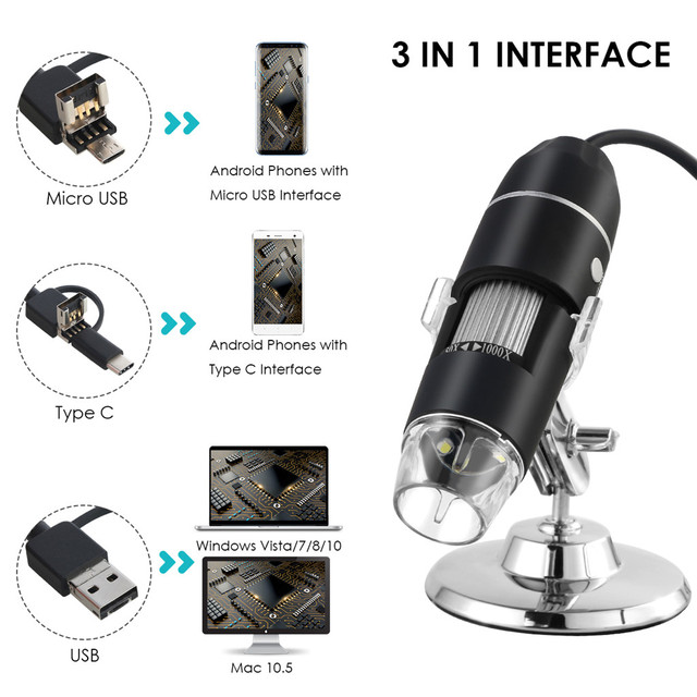 Mikroskop elektroniczny USB 1600X 1080P z kamerą cyfrową stereo, endoskopem USB i 8 diodami LED na metalowym stojaku - Wianko - 19
