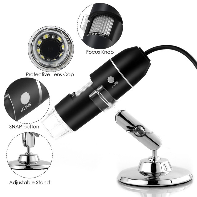 Mikroskop elektroniczny USB 1600X 1080P z kamerą cyfrową stereo, endoskopem USB i 8 diodami LED na metalowym stojaku - Wianko - 17