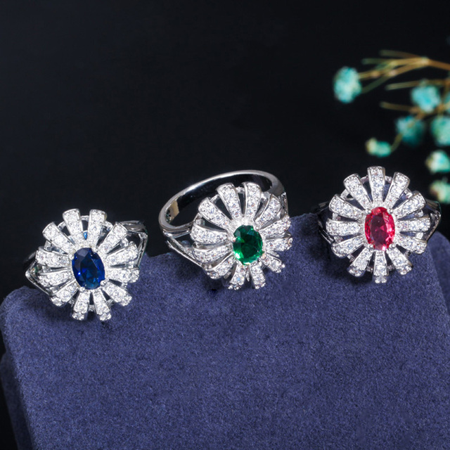 Przetworzenie podanego tytułu może wyglądać następująco: Zestaw biżuterii Pera Fashion - duży okrągły naszyjnik, kolczyki i pierścień. Koreańska marka, design królewska niebieska cyrkonia - Wianko - 8