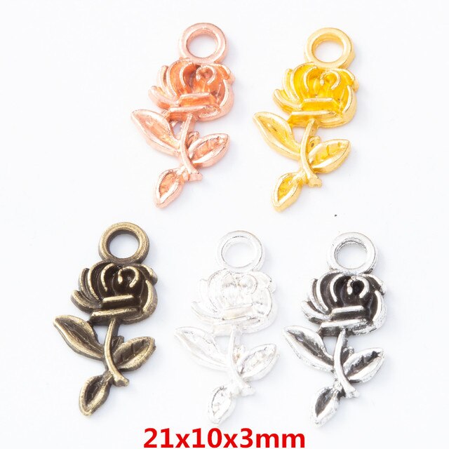 50 sztuk wisiorków Vintage Flower - metalowe akcesoria do DIY bransoletki i naszyjnika - nr 8127 - Wianko - 1