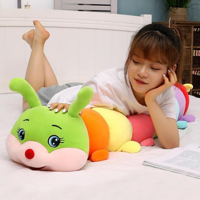 Śliczna poduszka leniwa gąsienica dla dziewczynki - miękka i wygodna Sofa, pluszowa lalka dekoracyjna F8033 - Wianko - 9