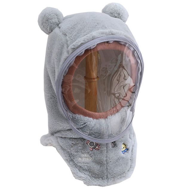 Nowa zimowa czapka dla niemowląt - królik niedźwiedź, pluszowe nauszniki, kapturem, wiatroszczelna - Wianko - 14