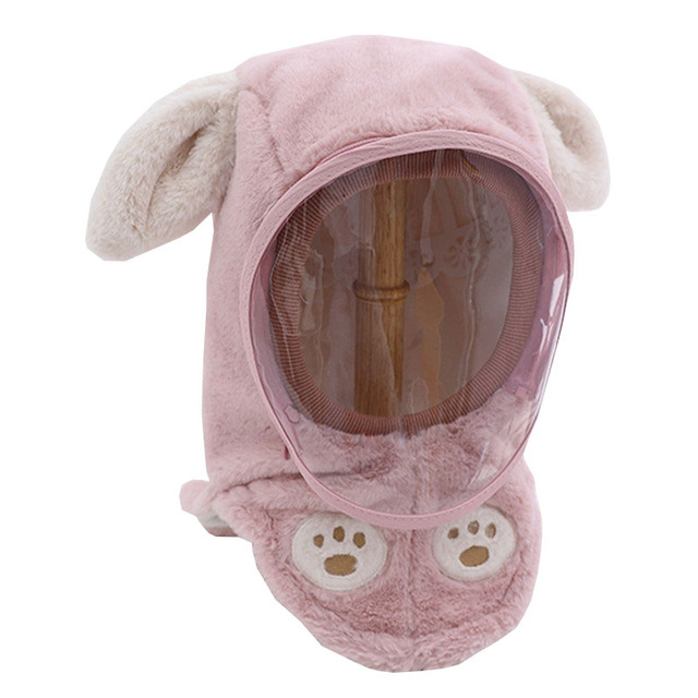 Nowa zimowa czapka dla niemowląt - królik niedźwiedź, pluszowe nauszniki, kapturem, wiatroszczelna - Wianko - 9