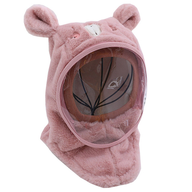 Nowa zimowa czapka dla niemowląt - królik niedźwiedź, pluszowe nauszniki, kapturem, wiatroszczelna - Wianko - 18