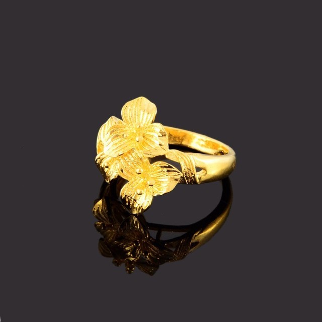 Obrączki biżuteria 24K złoto kolorowe pierścienie wysokiej jakości dla kobiet JR038 - Wianko - 4