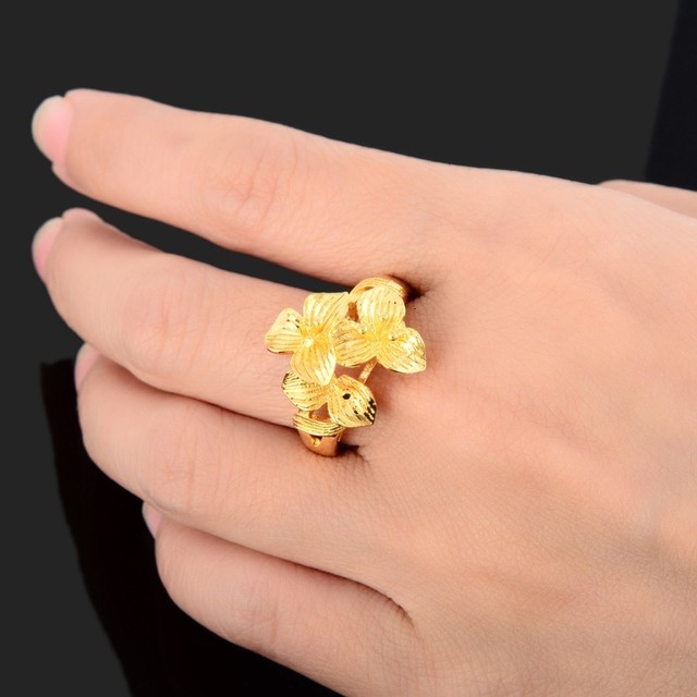 Obrączki biżuteria 24K złoto kolorowe pierścienie wysokiej jakości dla kobiet JR038 - Wianko - 5