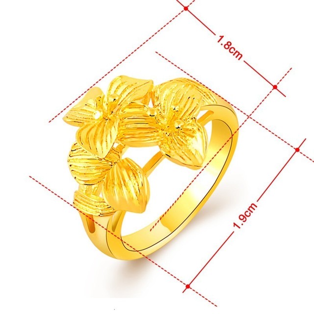 Obrączki biżuteria 24K złoto kolorowe pierścienie wysokiej jakości dla kobiet JR038 - Wianko - 1
