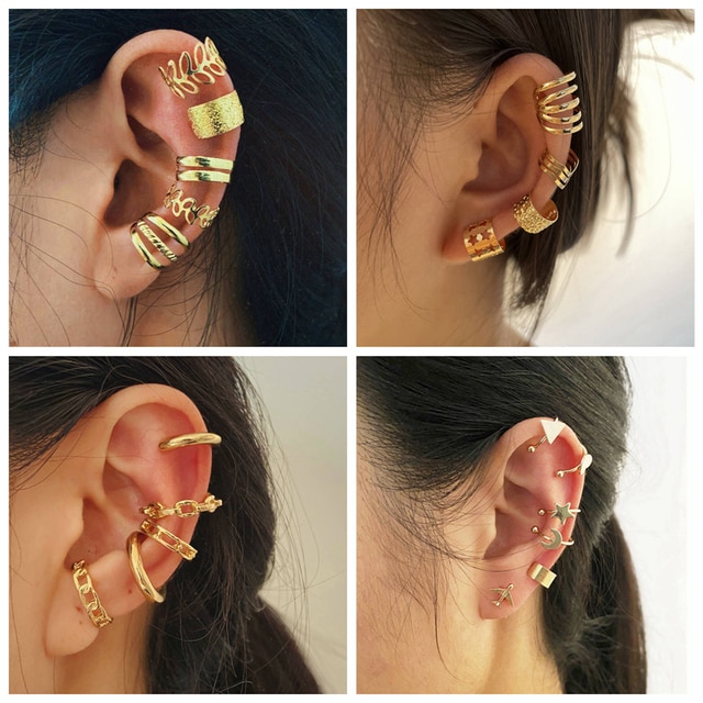 Kolczyki damskie Ear Cuff z cyrkoniami w kształcie gwiazdy, bez przekłuwania ucha - Wianko - 14