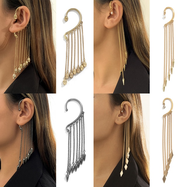 Kolczyki damskie Ear Cuff z cyrkoniami w kształcie gwiazdy, bez przekłuwania ucha - Wianko - 7