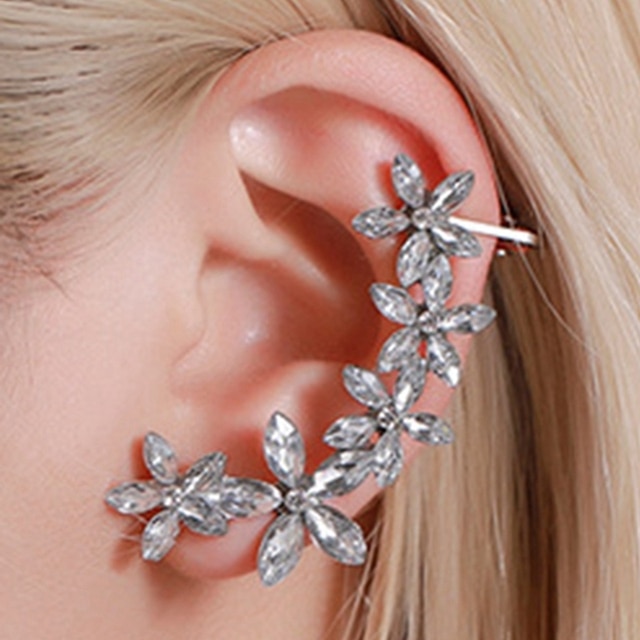 Kolczyki damskie Ear Cuff z cyrkoniami w kształcie gwiazdy, bez przekłuwania ucha - Wianko - 6