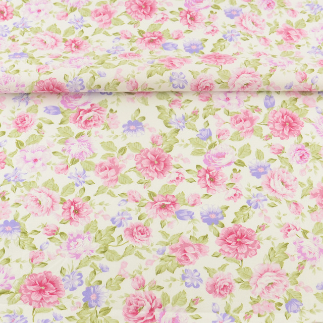 Tekstylia domowe Patchwork Scrapbooking pościel z tkanin Catton 100% - róże, kwiatowe wzory, dekoracja skośna - Wianko - 4