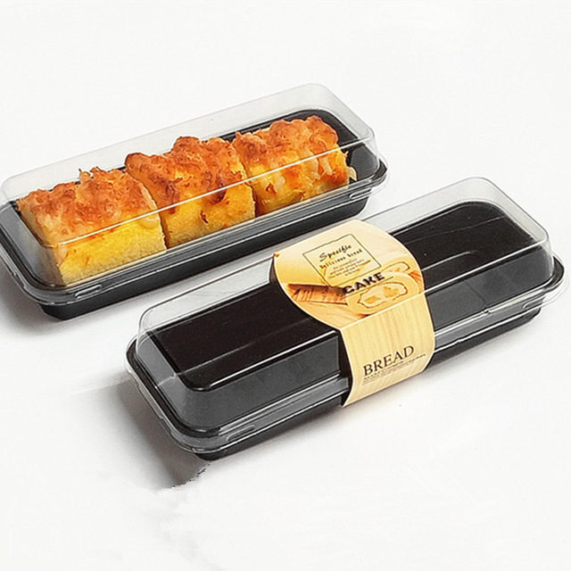 Pudełka opakowania przezroczyste na ciasto chleb (30/50 sztuk) prostokątne jednorazowe pudełko na desery, owoce, rolki Sushi - Wianko - 1