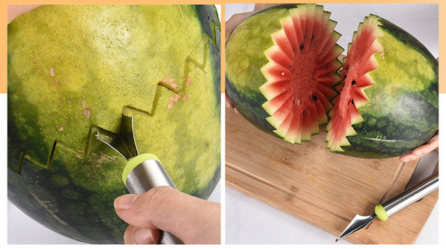Nóż do rzeźbienia krajalnica do owoców ze stali nierdzewnej w kształcie łyżki do melona - Wianko - 7