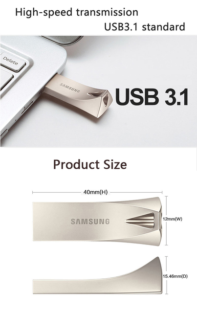 Dysk twardy USB SAMSUNG PLUS 32GB-256GB USB3.1 do 400 MB/S - Wianko - 3