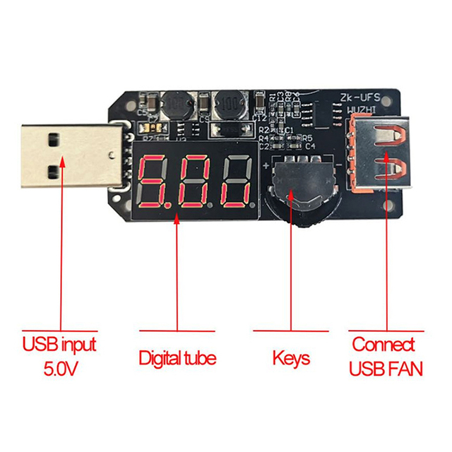 Wentylator USB 5V 5W z regulatorem prędkości i lampką USB do ściemniania - Wianko - 1