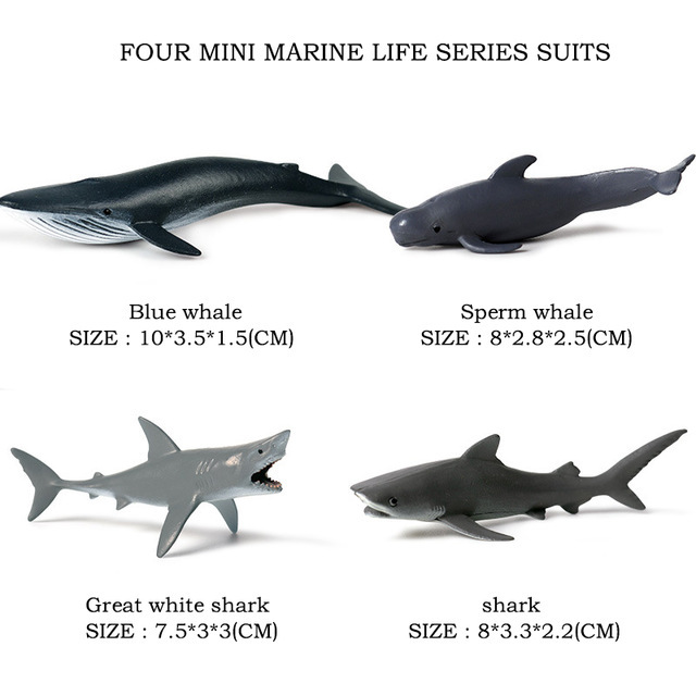 Miniaturowe modele zwierząt morskich: delfin, rekin, promienie wieloryba - zabawki dla dzieci - Wianko - 6