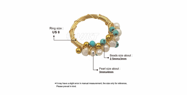 Pierścionek z perłą złoty drut zaręczynowy w stylu czeskim WT-MPR005 - Wianko - 10