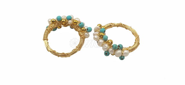 Pierścionek z perłą złoty drut zaręczynowy w stylu czeskim WT-MPR005 - Wianko - 8