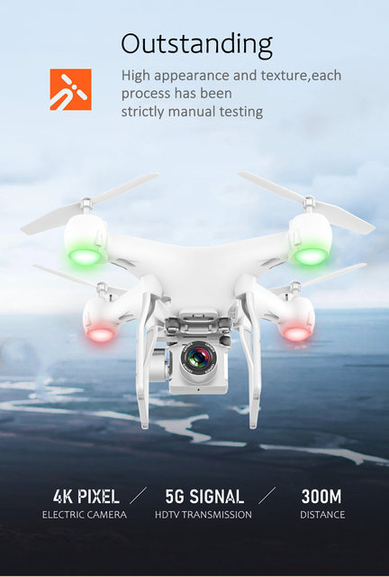 Profesjonalny Quadcopter z kamerą 4K do lotniczej fotografii - zdalnie sterowany dron z szerokim kątem widzenia i długą żywotnością pilota - Wianko - 7
