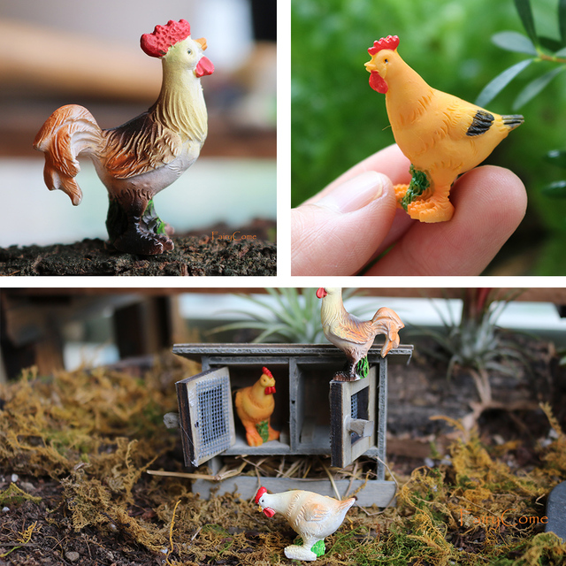 Figurki miniaturowe zwierząt do ogrodu - Mini las gospodarskich zwierząt: wiewiórka, kurczak, królik - Wianko - 34