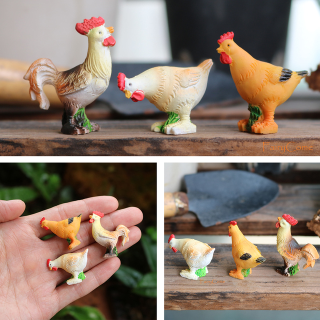 Figurki miniaturowe zwierząt do ogrodu - Mini las gospodarskich zwierząt: wiewiórka, kurczak, królik - Wianko - 33