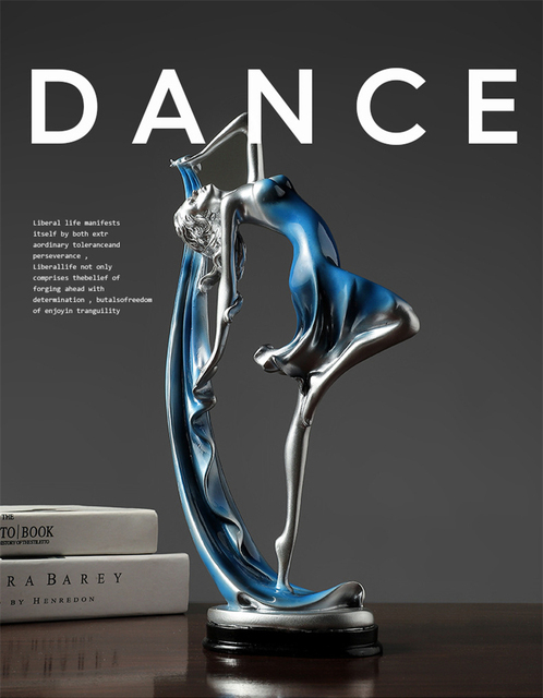 Statua Tańcząca Dziewczyna - Nowoczesna Tancerka Figurka 12 - Dekoracyjne Akcesoria Biurkowe, Ozdoba Pokoju, Prezent, Kolekcja - Wianko - 2