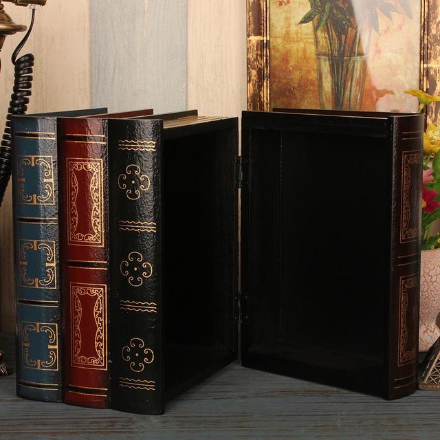 Europejski model fałszywej książki do przechowywania z retro symulacją - ozdoba biurowa i rekwizyt fotograficzny domowych dekoracji - Wianko - 3