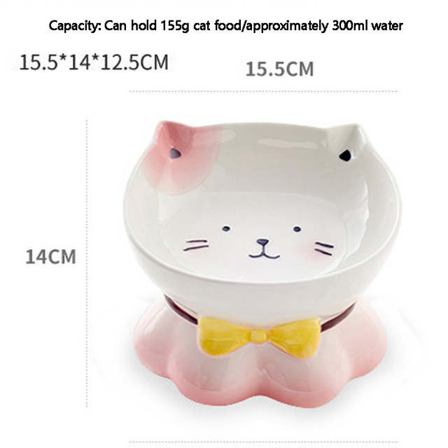 Wysokiej jakości ceramiczny zestaw miski dla kotów i psów, łatwe do czyszczenia i odporne na przewrócenie - Wianko - 1