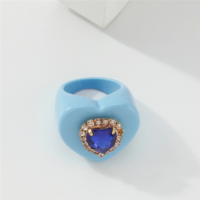 Vintage pierścionek ze złotym sercem zdobionym rhinestonami - biżuteria dla kobiet i dziewcząt, idealna na przyjęcia - Wianko - 7