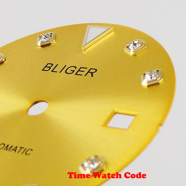 Zestaw części do naprawy zegarka: Złoty, sterylny zegarek, 29mm, wybieranie rąk, 2813/8215/821A/8205 Miyota, tarcza sunburst - Wianko - 4