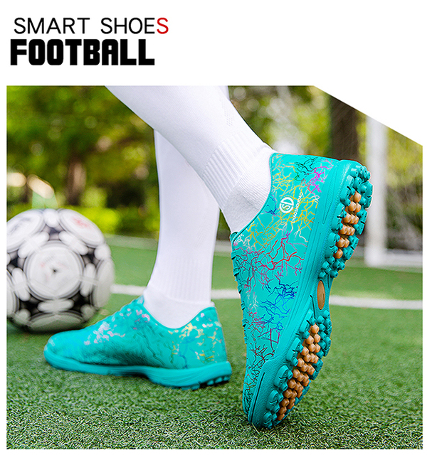 Nowe buty piłkarskie 2021 do użytku w pomieszczeniach dla dzieci, chłopców, dziewcząt, studentów oraz dorosłych, treningowe, sportowe, trampki TF/FG poniżej kostki - Wianko - 7