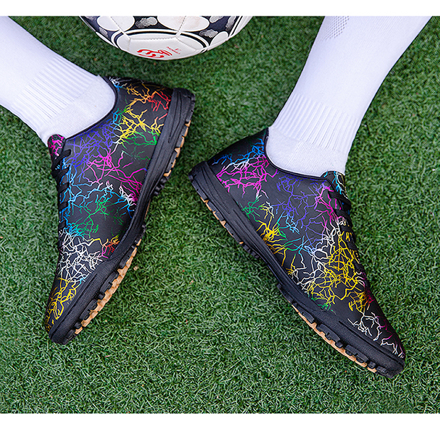 Nowe buty piłkarskie 2021 do użytku w pomieszczeniach dla dzieci, chłopców, dziewcząt, studentów oraz dorosłych, treningowe, sportowe, trampki TF/FG poniżej kostki - Wianko - 9