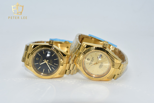 Zegarek męski PETER LEE Vintage Design 40mm mechaniczny złoty ze stali nierdzewnej, z datownikiem - Wianko - 12