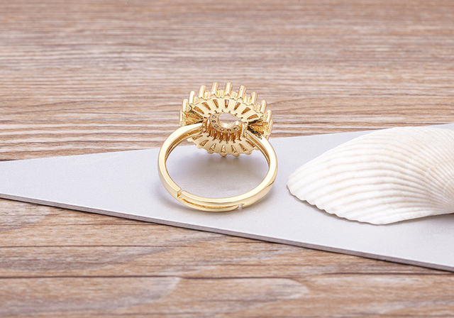 Nowy złoty pierścień regulowany otwierający ze złotą metalową literą A-Z - biżuteria w stylu wesele i rodzinny prezent - Wianko - 6