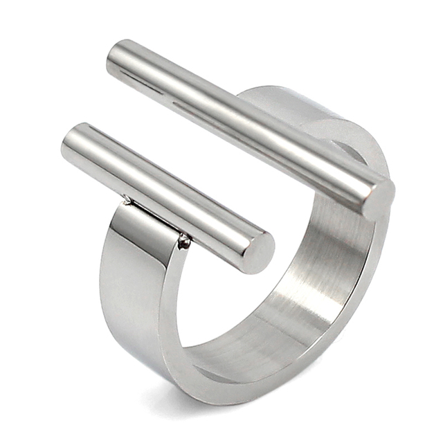 Stalowy pierścień srebrny cylindryczny z otworami, 6 mm szerokość, rozmiar 6-9 - Wianko - 15