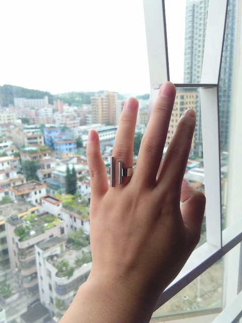 Stalowy pierścień srebrny cylindryczny z otworami, 6 mm szerokość, rozmiar 6-9 - Wianko - 17