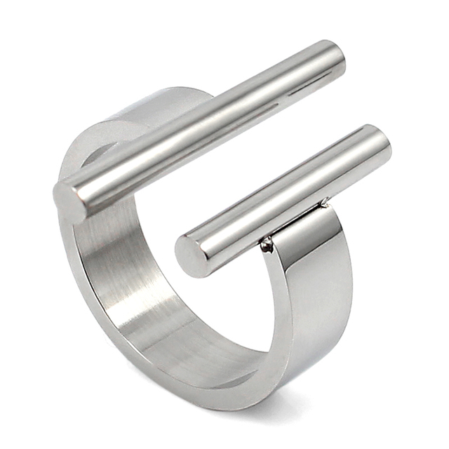 Stalowy pierścień srebrny cylindryczny z otworami, 6 mm szerokość, rozmiar 6-9 - Wianko - 14