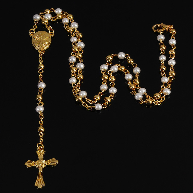 Katolicka bransoletka różańcowa 6mm z kryształowym krzyżem i błogosławieństwem - Wianko - 10