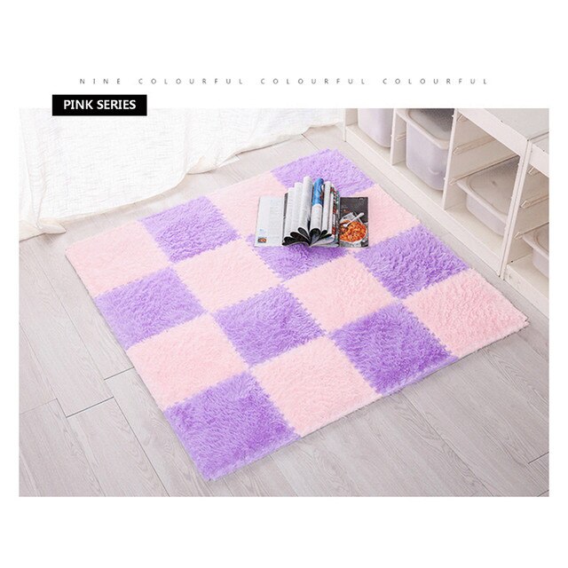 Pluszowy dywan puzzle dziecięcy - miękki matowy dywan do salonu, sypialni i pokoju dzieci - magiczny patchwork z puzzlami - Wianko - 7