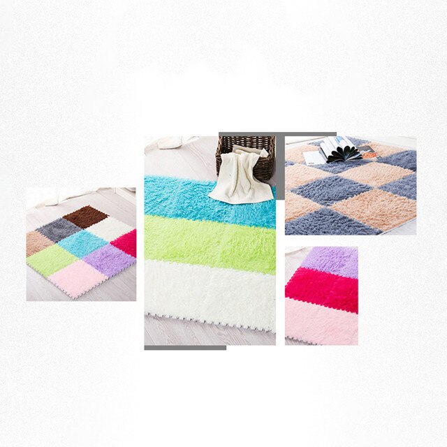 Pluszowy dywan puzzle dziecięcy - miękki matowy dywan do salonu, sypialni i pokoju dzieci - magiczny patchwork z puzzlami - Wianko - 17